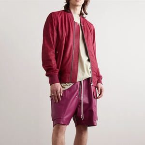 กางเกงขาสั้นหนังเอวรูดสำหรับผู้ชายกางเกงขาสั้นหนังทรงหลวมแบบพรีเมี่ยม - Product Image 4