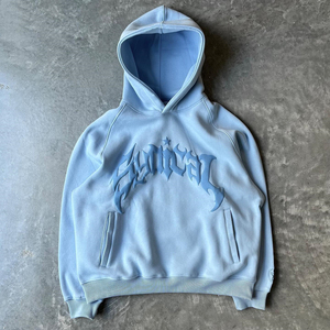 Venta al por mayor de peso pesado de algodón con capucha de los hombres de calidad Puff impresión de gran tamaño de lujo pulóver personalizado sudaderas con capucha para el invierno - Product Image 4