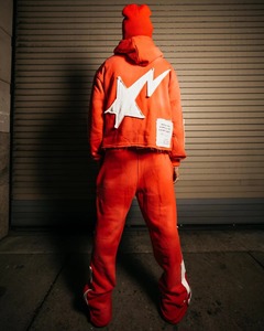 Custom Sweat Jogger Stacked Pants <b>Set</b> Tracksuits 2 <b>Pc</b> Sweatsuit Distressed Embroidery Hoodie and Flared Sweatpants <b>Sets</b> for Men - Product Image 6