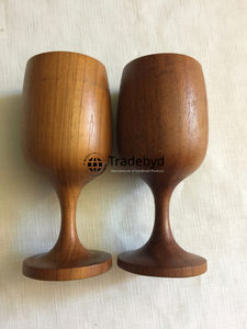 Tradebyd Verre en bois pour utilisation quotidienne de table Verres rustiques naturels Tasse faite à la main pour cadeaux écologiques ou décor de cuisine - Product Image 4