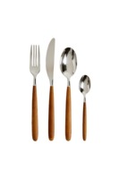 Ensemble de couverts en métal, couteau, fourchette, cuillère, ensemble de couverts en acier inoxydable avec manche en bois, argenterie de haute qualité, écologique, luxueux
