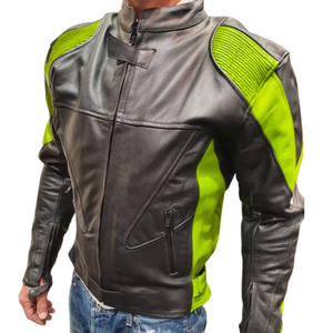 Track Racing Winter Custom Black/Yellow Cowhide Leather Protective Motorbike Jacket for Men - Product Image 4