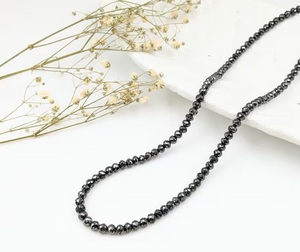 Collar con cuentas de diamantes negros, Plata de Ley 925, chapado en oro, joyería de moda para celebraciones de cumpleaños, collar elegante Natural 100% - Product Image 2