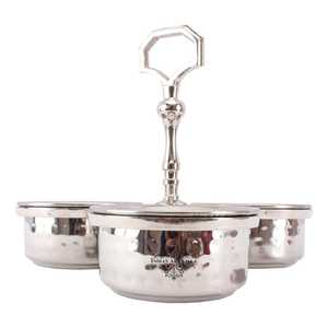 Lot de 3 supports à cornichons perlés avec design martelé en acier pur, porte-cornichons en métal durable - Product Image 2