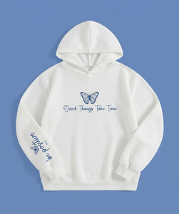 Oversized Neutral <b>Aesthetic</b> Women Hoodies Minimalist Custom Print Oversized Fleece Sweatshirt Trendy Casual <b>Tops</b> Private Label - Product Image 2