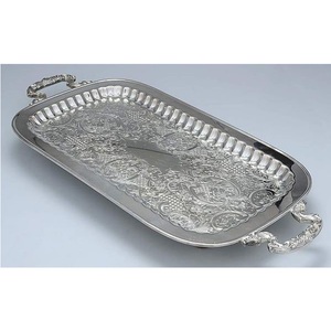 Plateaux de service décoratifs faits à la main en laiton et aluminium, finition hôtelière, pour la maison et la décoration de table - Product Image 2