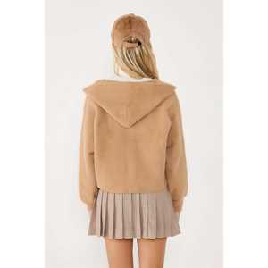 Cárdigan de punto con bolsillos y detalles de botones Camel - Product Image 6