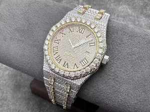 Nouvelles montres de luxe pour hommes, serties de diamants de laboratoire, bracelet en cuir mécanique, prix imbattables, fabricant indien - Product Image 3