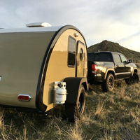 Roulotte compacte tout-terrain en forme de larme, légère et polyvalente, pour camping-car, idéale pour remorquage par SUV