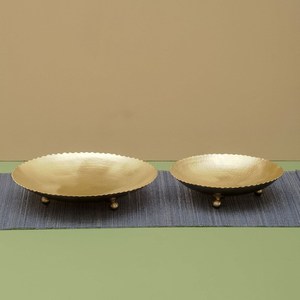 Plato de latón tradicional hecho a mano, bandeja de forma redonda martillada para decoración del hogar, hotel, restaurante, bar, utensilios de cocina, decoración de mesa 2023 - Product Image 5