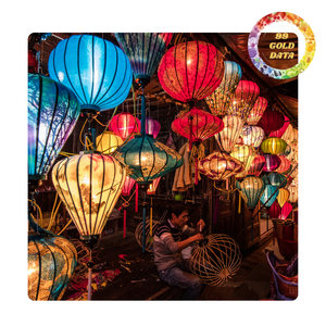 Bonita linterna de seda de Hoi An Vietnam | Linternas hechas a mano con muchas formas y colores | Suministro a granel - Product Image 1