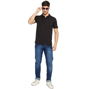 Hommes du fabricant pour T-shirts 100% coton respirant anti-rides séchage rapide à manches courtes tricoté motif solide Plus - Product Image 1