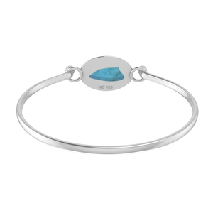 Bracelet en argent sterling 925 de luxe, forme brute de pierre précieuse apatite Paraiba, serti en bélière naturelle, finition haut de gamme, bracelet tendance - Product Image 4