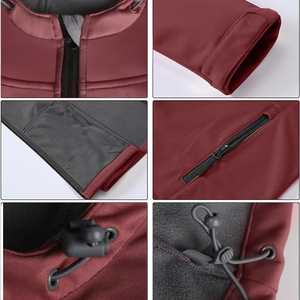 Veste Softshell en Toile pour Homme Imperméable Respirant Outdoor Fitness Walking Wear Stylish Lightweight Stand Collar Zipper Print - Product Image 6