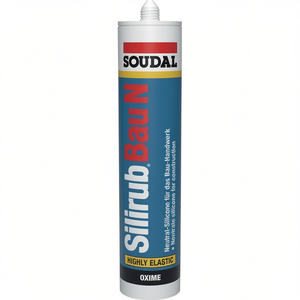 Sellador de Silicona Transparente SOUDAL Silirub Bau N, Cartucho de 300 ml, Cinta Adhesiva para Oficina - Product Image 3
