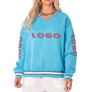 Sudadera Unisex de Invierno, Gruesa, de Poliéster/Algodón, con Bordado 3D, Cuello en V, Lisa, para Escuela y Universidad - Product Image 2