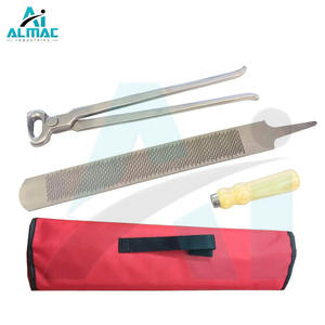 ALMAC 6 pcs Farrier Tool Kit Horse Hoof Buffer and Tools Includes Hoof Nippers Trimming <b>Knife</b> Loop <b>Knife</b> and Nail Clincher - Product Image 4