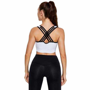 Sujetador deportivo de apoyo para mujer con estructura sólida de sensación cómoda y logotipo personalizado en corte automático frontal - Product Image 6