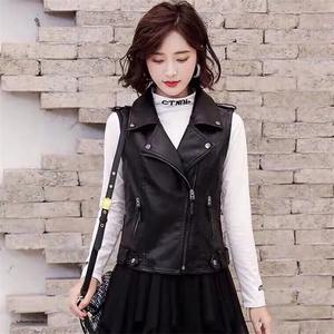 2024 Women's PU Leather <b>Vest</b> Spring Autumn Sleeveless Jacket Canvas Korean Waistcoat <b>Heated</b> Winter Coat <b>Ladies</b> Locomotive Suit - Product Image 6