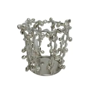 Decoración del hogar, cuadrado candelabro votivo de hierro/Cuentas de Color níquel para sala de estar y decoración de mesa hecha a mano - Product Image 1