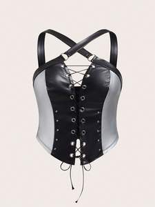 Corset en cuir véritable parfait pour l'entraînement à la taille et le style végétalien Edgy Chic et sans cruauté Élégance intemporelle - Product Image 4