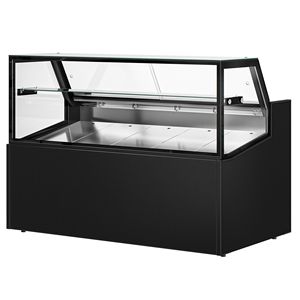 Meuble de comptoir - 1580x910mm - double vitrage - façade noire - éclairage LED - capacité 230 litres - Product Image 6
