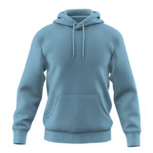 Sweat à capuche bleu clair pour hommes pull en coton doux décontracté Streetwear hiver sweat à capuche OEM ODM vente en gros - Product Image 1