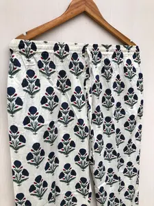 Indian Block Print Pajamas <b>Set</b> Floral Pure Cotton Night Wear Soft Summer Night Suit Perfect Gift for Her - Product Image 3