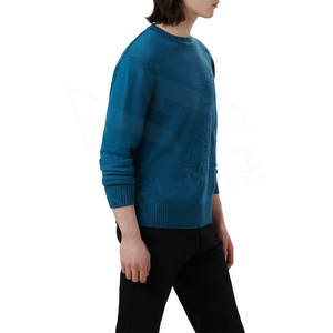 Suéter de punto de hombre ajustado transpirable con diseño de OEM personalizado/suéter de punto de hombre con logotipo personalizado - Product Image 5