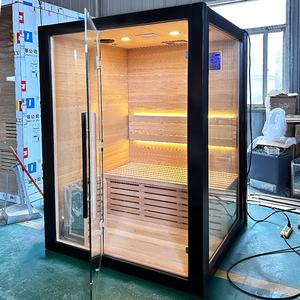 Fabrieksgroothandel Traditionele Buitensauna voor 2 Personen, Draagbare Droge Stoomsauna van Hout met Bluetooth-muziek - Product Image 1