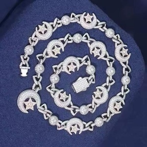 สร้อย925เงินสเตอริ่ง VVS เพชรโมอิสซาไนท์3มม. แบบทันสมัยประดับเพชรดีไซน์รูปดาวทรงกลมสีเงิน - Product Image 3