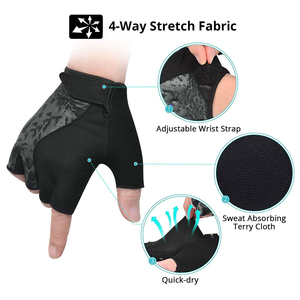 Custom Racing medio dedo Gel acolchado guantes de bicicleta protección transpirable guantes de moto para hombres mujeres estiramiento impreso ciclismo - Product Image 2