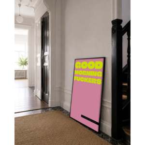 Good Morning Fuckers... Let the Bullshit Begin-Pink & Yellow Typografie <b>Poster</b> 61x91,5 cm Paper Wall Art - Product Image 3