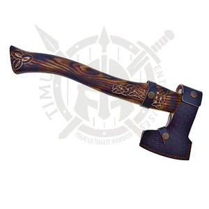Hache de chasse Viking de qualité industrielle supérieure pour l'extérieur, double lame, manche en bois de rose, logo personnalisé, tête en acier à haute teneur en carbone - Product Image 2