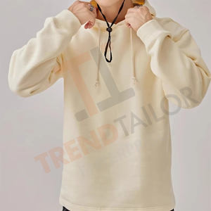 Sudadera con Capucha para Hombre, Otoño Invierno, 100% Algodón de Fibra Larga, Corte Holgado, Cuello Redondo, Color Sólido - Product Image 2