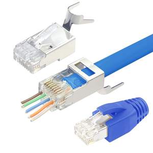 Connecteurs modulaires traversants Cat6a/Cat7 avec pigtail (lot de deux), pour câble torsadé <span class=keywords><strong>ou</strong></span> multibrin 23AWG - Product Image 5