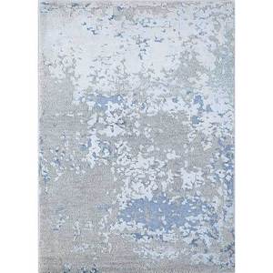 Tapis noués à la main en laine et soie de bambou à motifs abstraits Tattvam Lu-9031 gris et noir - pour usage domestique (Cs-01) - Product Image 1