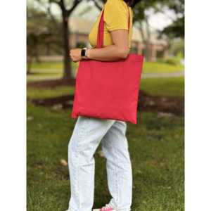 Sac fourre-tout en coton uni à ouverture supérieure, style américain |   Sac réutilisable pour le marché, les courses, la plage - Product Image 2