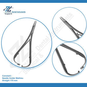 Porte-aiguille droit Mathieu 170 mm en acier inoxydable – Kit d'instruments chirurgicaux - Product Image 4
