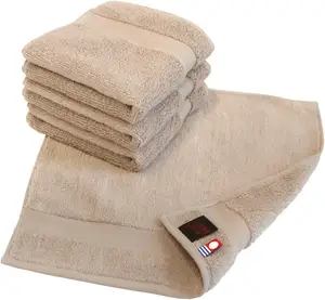 [Wholesale Products] HIORIE Imabari towel Cotton 100% HOTEL'S Grand Handkerchief 25*25cm 400GSM Supima Cotton Beige Soft Wash