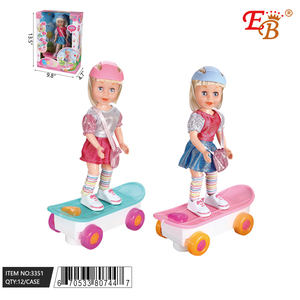 Poupée électrique Eb avec skateboard, 12 pièces, jouet en plastique pour enfants, jeu d'intérieur - Product Image 1