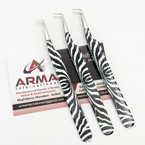 Pinzas de extensión de pestañas con aislamiento de 90 grados, recubiertas de papel, pinzas de extensión de pestañas probadas a mano sostenibles con logotipo personalizado - Product Image 2