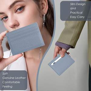 Porte-cartes de crédit d'usine de haute qualité, portefeuille en cuir véritable pour hommes - Product Image 3