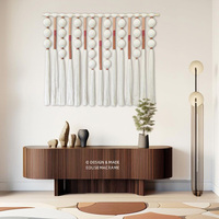 Personnalisé Boho Macramé Tenture Murale À La Main Coton Grande Tapisserie pour Salon Bureau Chambre Art En Bois pour La Décoration Intérieure Mariages