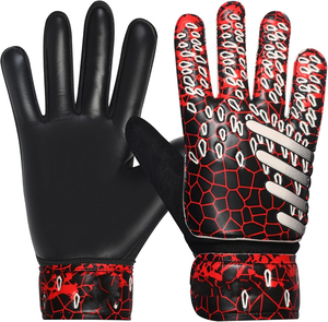 Gants de gardien de but de football en cuir professionnel, logo personnalisé, respirant, fermeture à scratch, entraînement en plein air, unisexe - Product Image 1