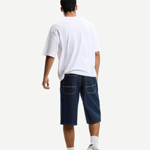 Customized Men's Casual Summer <b>High</b>-<b>waist</b> Mid-<b>waist</b> Straight-cut Denim Frayed Print and Washed Treatment Men's <b>Jeans</b> <b>Shorts</b> - Product Image 3
