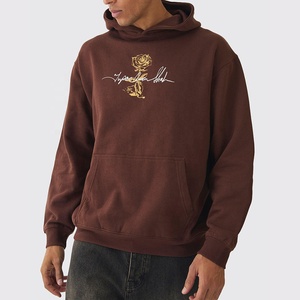 Sudadera con capucha con bordado de hombros caídos y lavado ácido para hombre personalizada 100% algodón ropa de calle de peso pesado para invierno - Product Image 1