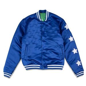 New Style Wholesale Custom Satin Varsity Jacket for Ladies <b>Top</b> Seller Women's <b>Cropped</b> Full Satin Varsity Jacket For <b>Men</b> - Product Image 1