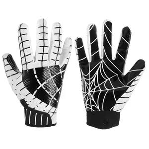 Gants de football pour jeunes antidérapants blancs imprimés avec logo personnalisé en gros Vêtements de sport américains - Product Image 6