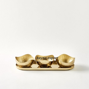 Stainless Steel Designer Shape Set of 3 Mini Bowl Christmas Gifting gold Color Metal Bowl - Product Image 4
